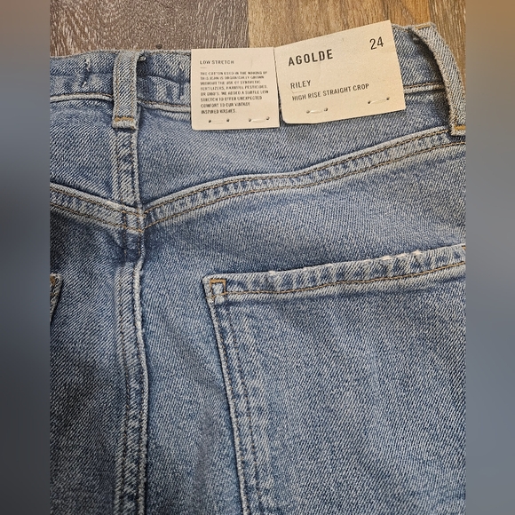 Agolde RILEY HIGH RISE STRAIGHT CROP  Button Fly Size 24 NWT - Picture 6 of 7